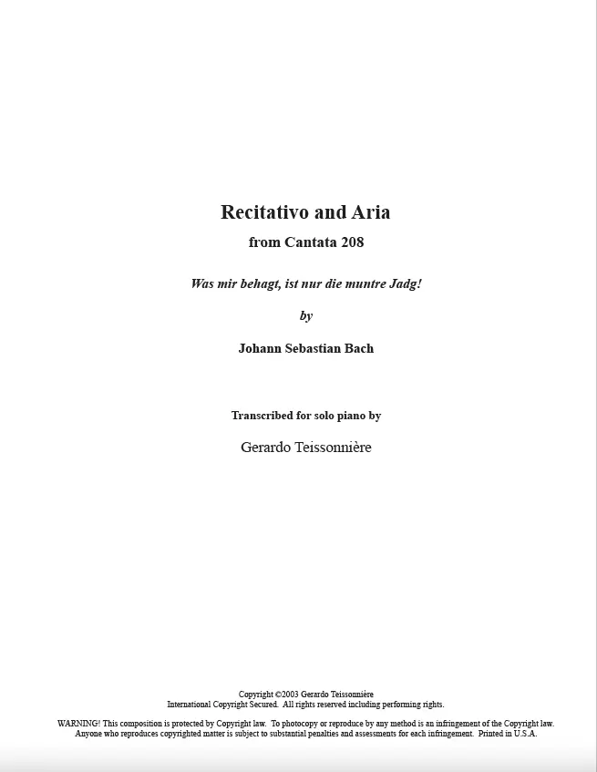 Bach: Recitativo and Aria PDF - Image 3